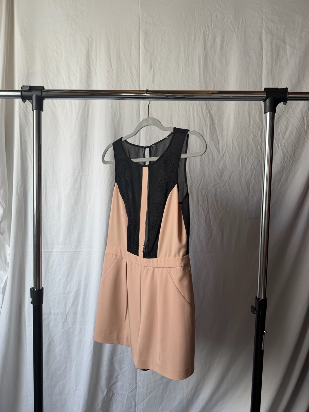 Sleeveless Black & Blush Tan Romper